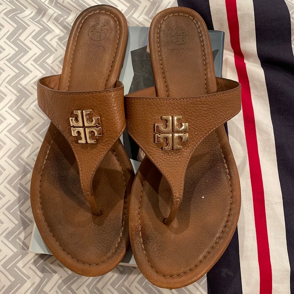 Authentic Tory Burch Brown Slides Sz 10